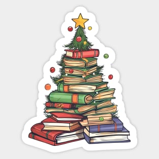 christmas book tree Sticker